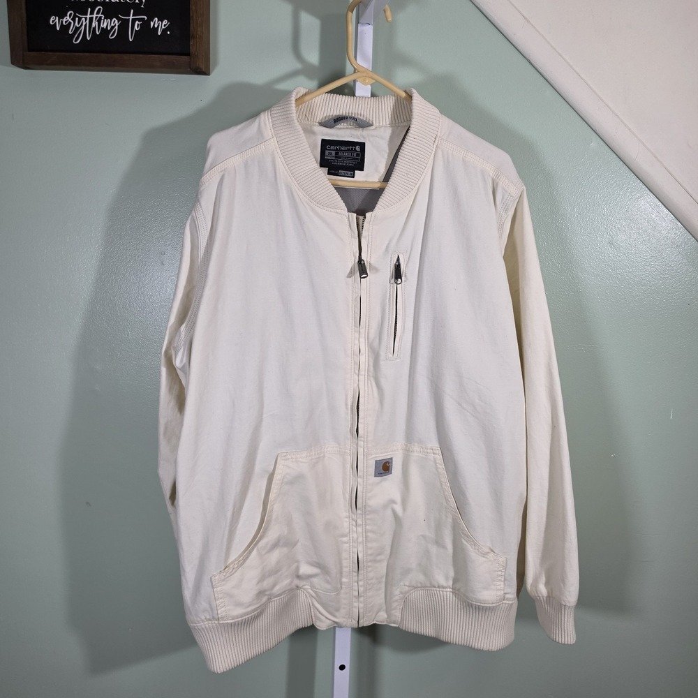 Carhartt Women's Rugged Flex Crawford Bomber Jacket Ivory 2X